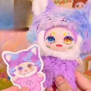 🆕️Cute Purple Plush Doll with Colorful Eyes